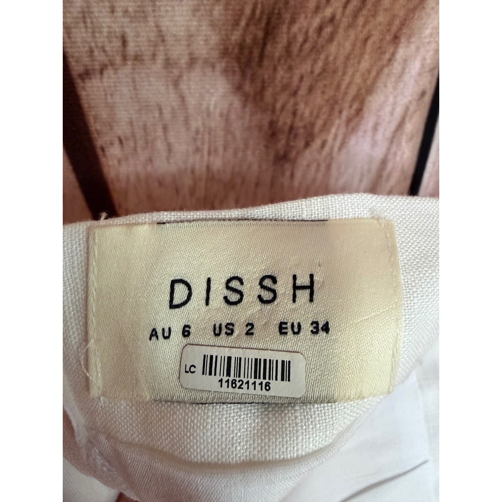 Dissh Linen Maxi Skirt White Minimalist Coastal Resort Summer Vacation Size US 2 - Picture 7 of 9